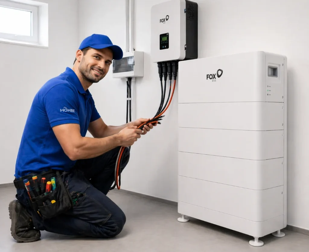 Installateur installiert FOX ESS System